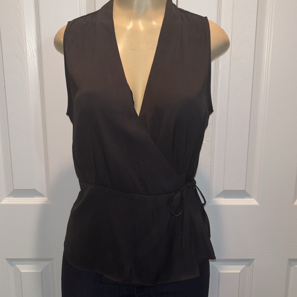 Black Wrap Top | Banana Republic size S - Picture 2 of 8